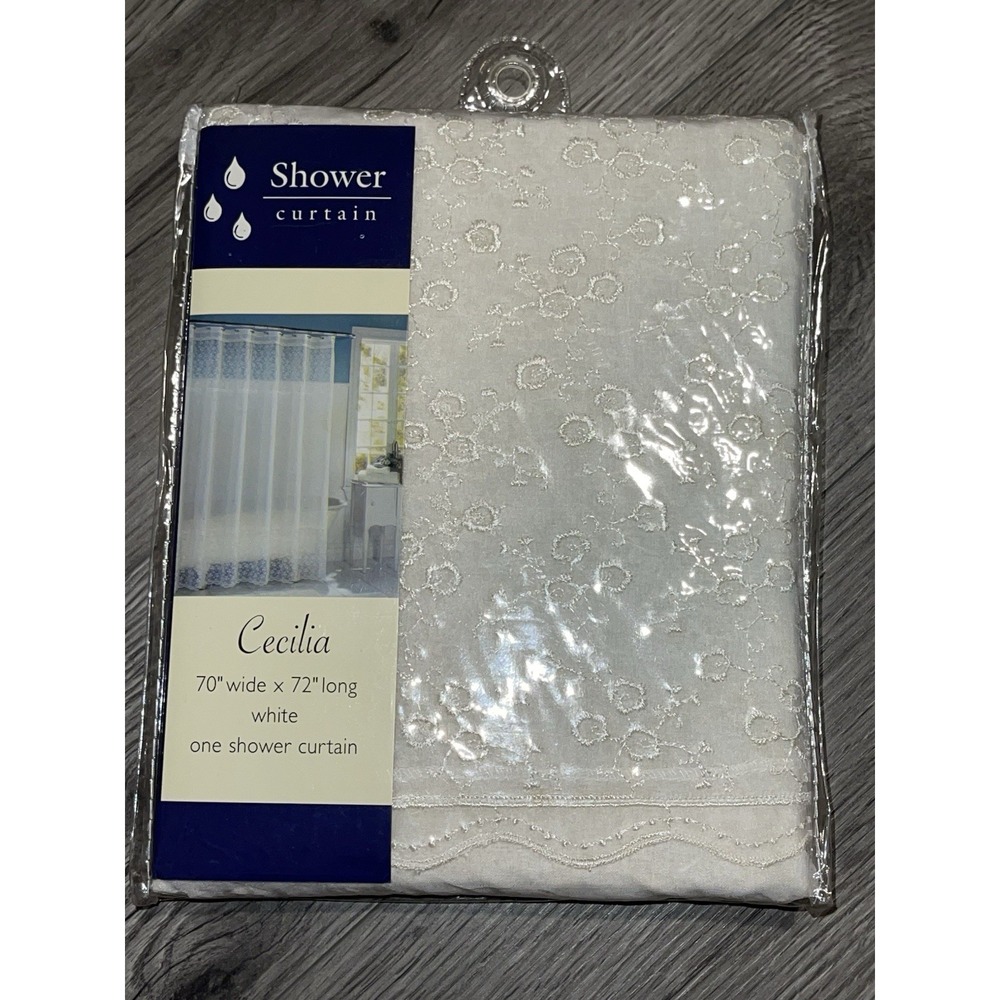 Vintage Cecilia White S. Lichtenberg & Co. Shower Curtain 70"x72" New In Package